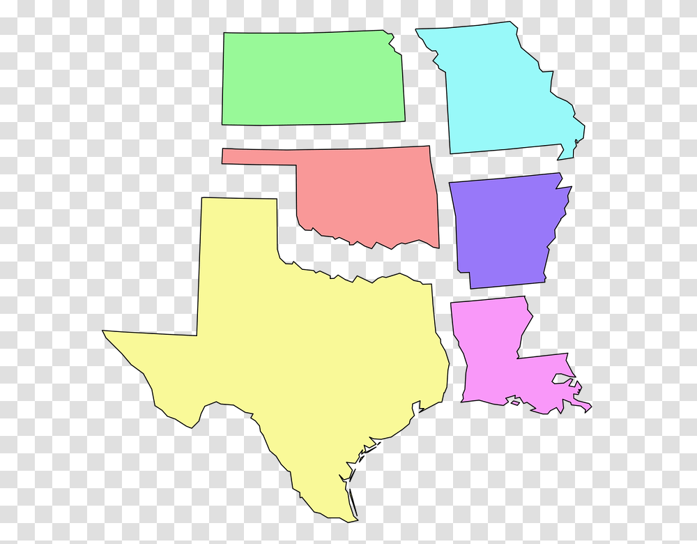Usa States South Central Map Texas Oklahoma Trinity River On A Texas Map, Cross Transparent Png