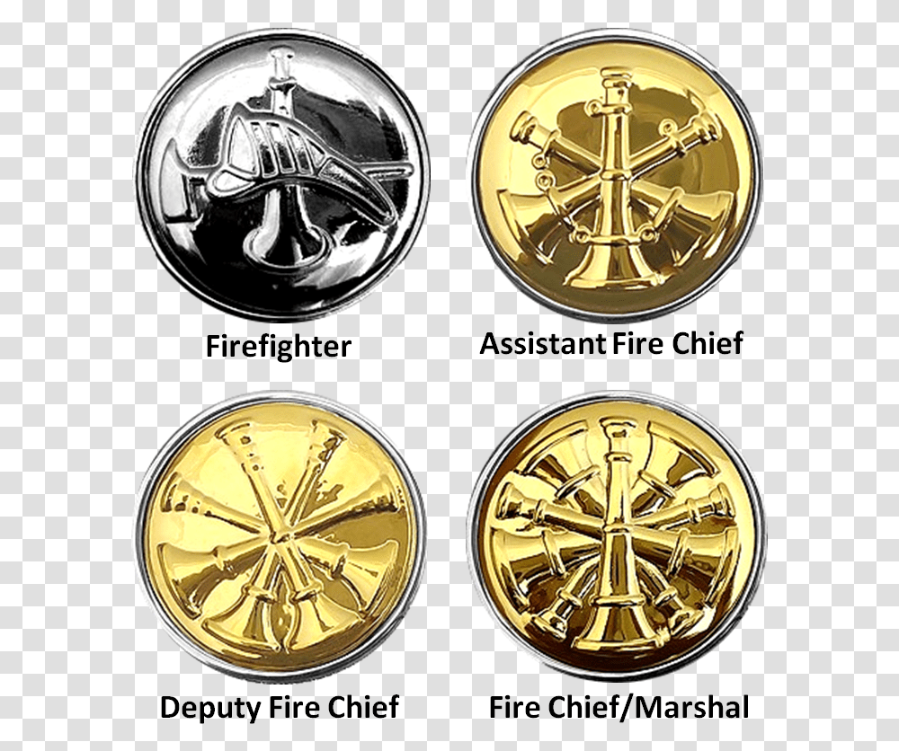 Usaf Fire Protection Badge Shield Varients Assistant Fire Chief Logo, Gold, Coin, Money, Clock Tower Transparent Png