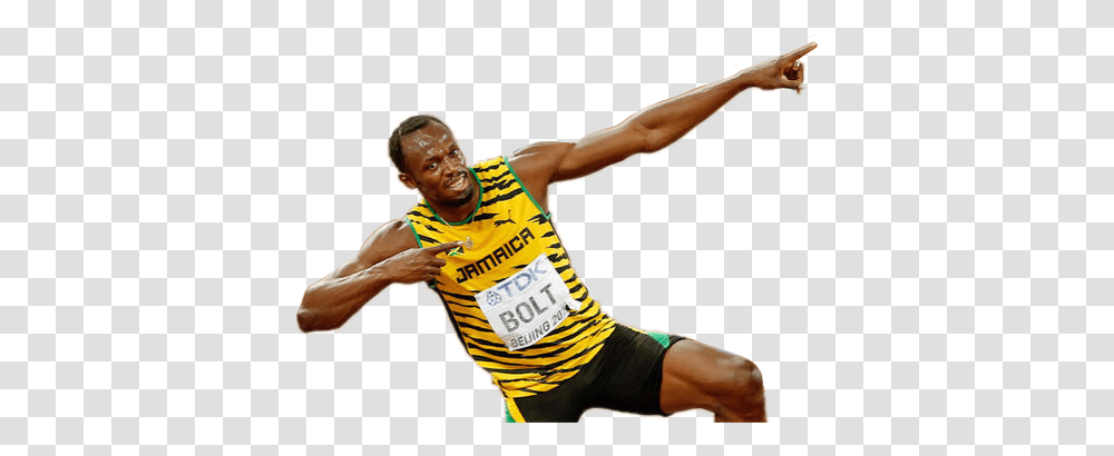 Usain Bolt Lightning Pose Beijing Usain Bolt Background, Person, Human, Athlete, Sport Transparent Png