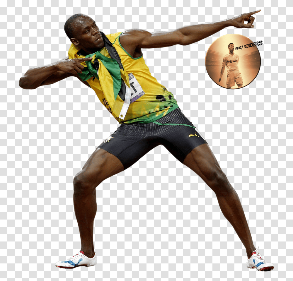 Usain Bolt, Shoe, Shorts, Person Transparent Png