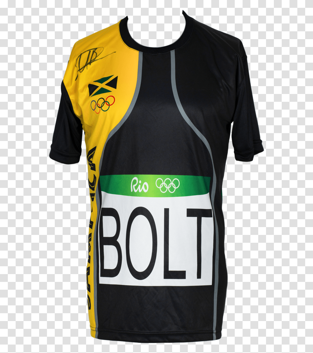 Usain Bolt Signed Custom Olympic Track Jersey Beckett Hologram Active Shirt, Clothing, Apparel, Person, Human Transparent Png