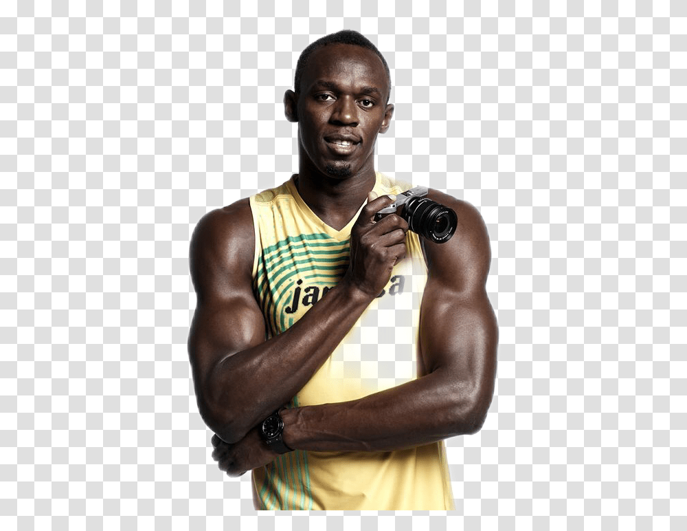 Usainbolt Fast Speed Light Freetoedit Usain Bolt Photos Gallery, Person, Human, Camera, Electronics Transparent Png