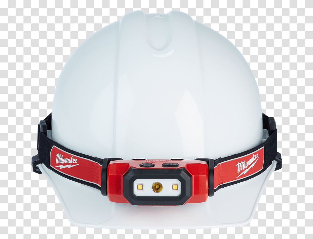 Usb Rechargeable Hard Hat Headlamp Kit Milwaukee Headlamp, Apparel, Helmet, Hardhat Transparent Png