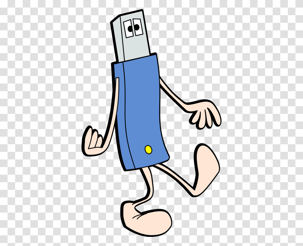 Usb Stick Legs Walking Cartoon Flash Drive Usb Cartoon, Apparel, Hand, Arm Transparent Png