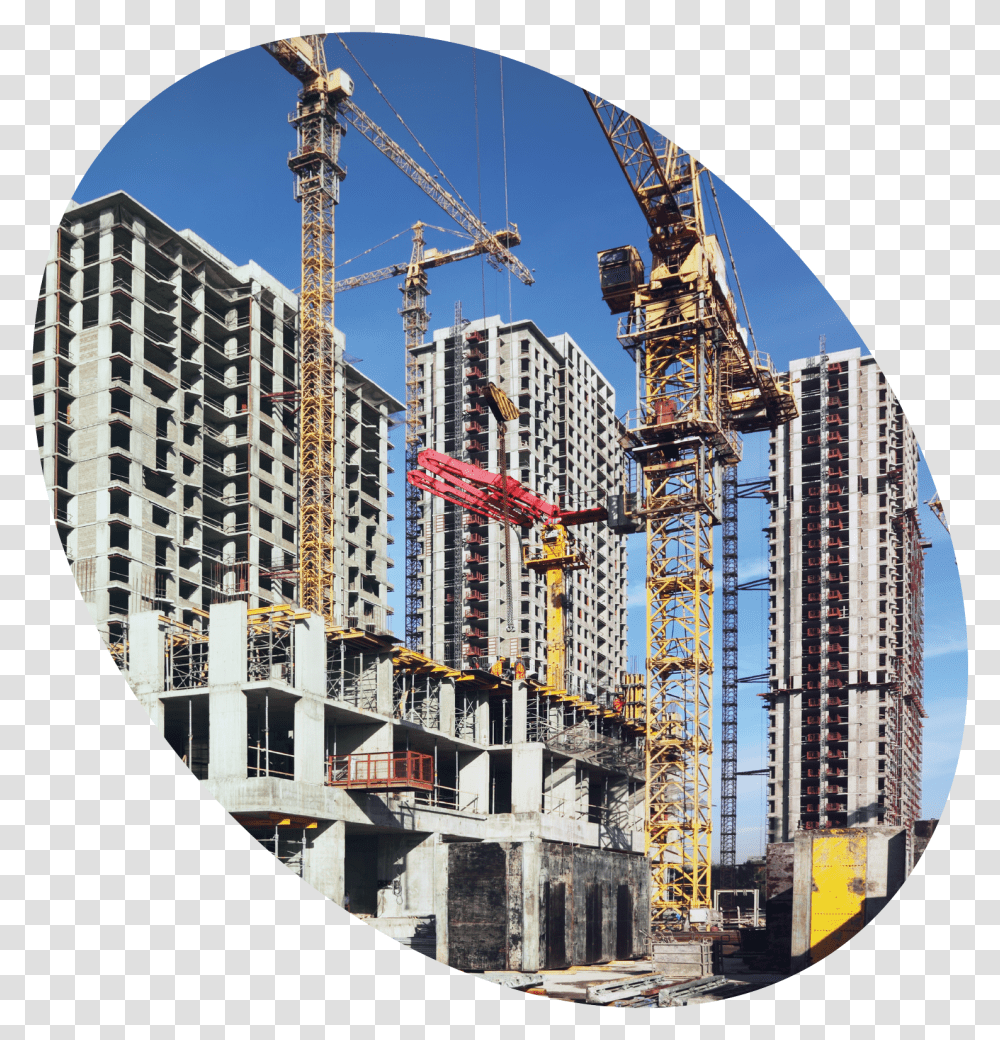Use Case Alarm Construction Apartment Construction Cleaning, Construction Crane, Fisheye, Urban, City Transparent Png