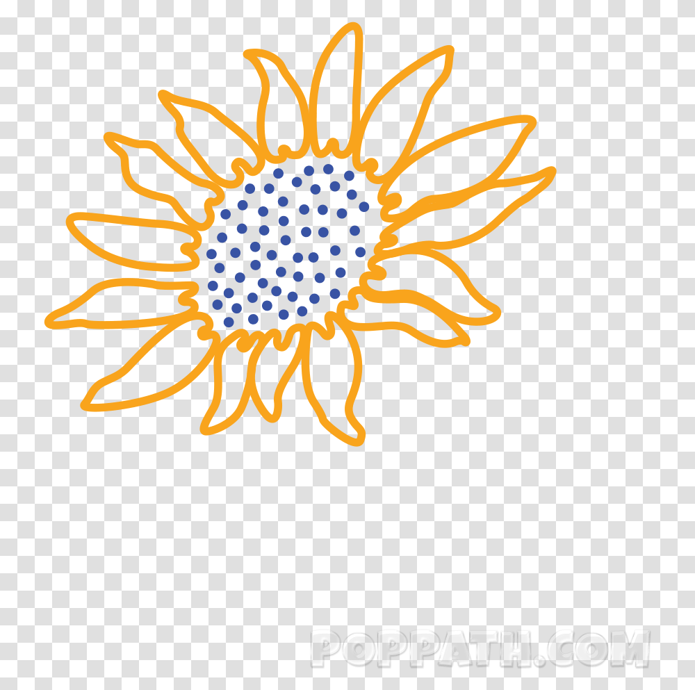Use The Outline Of The Shape As A Guideline For Drawing Sunflower Drawing, Pollen, Plant, Dynamite, Bomb Transparent Png