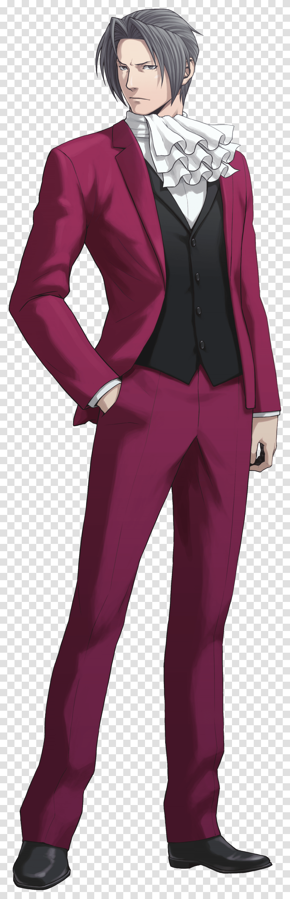 User Based Personality Rp Wikia Ace Attorney Miles Edgeworth, Suit, Overcoat, Long Sleeve Transparent Png