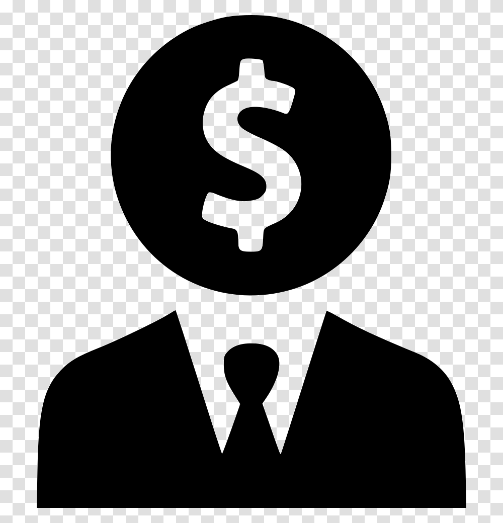 User Person Businessman Account Dollar Emblem, Stencil, Silhouette, Face Transparent Png