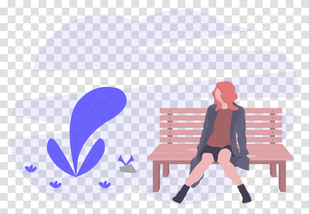User Research Illustration, Furniture, Person, Human, Park Bench Transparent Png