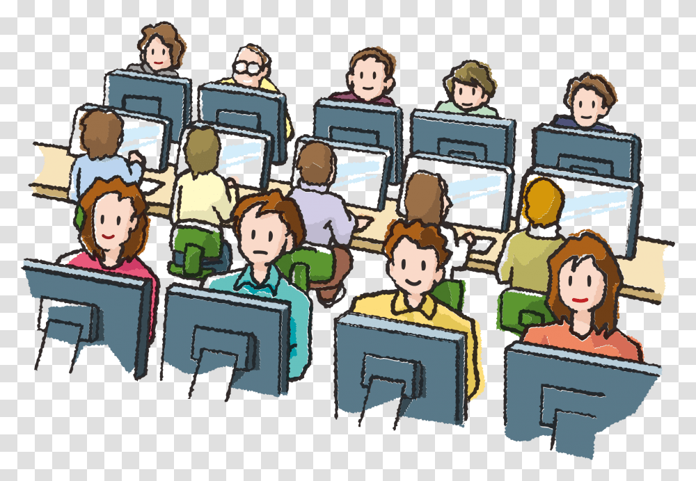Users Big Image Computer Lab Cartoon, Jury, Crowd, Person, Audience Transparent Png