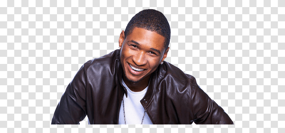 Usher Laughing Close Up Usher Raymond, Person, Face, Jacket Transparent Png