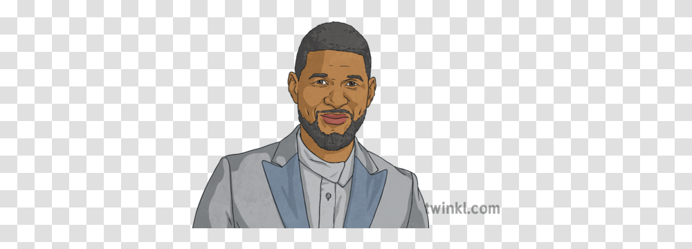 Usher Portrait Singer Songwriter Music Ks2 Illustration Twinkl Gentleman, Chef, Person, Human, Face Transparent Png