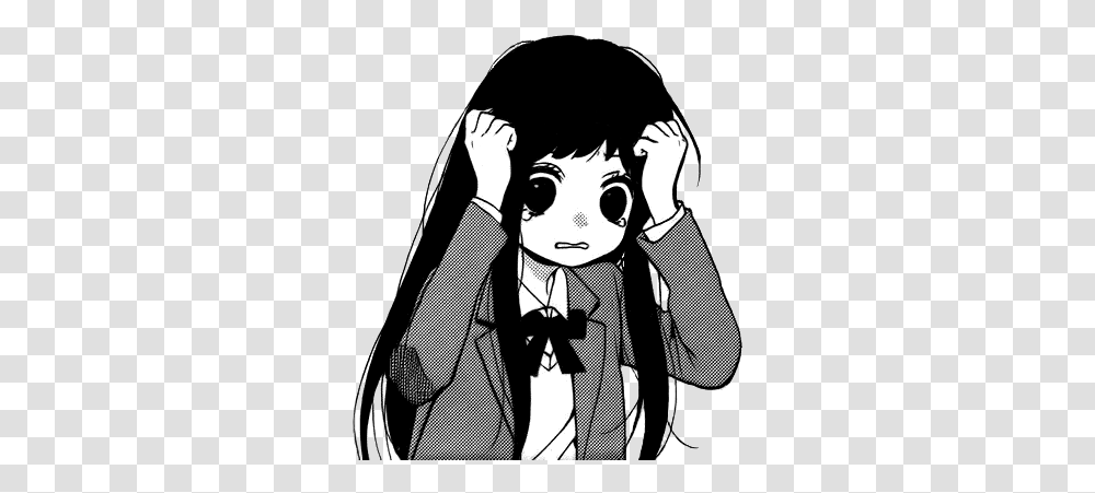 Ushiro No Hikaruko Chan Manga Girl Crying Sad Anime Girl, Comics, Book, Person, Human Transparent Png