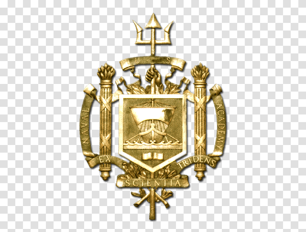 Usna Gold Seal United States Naval Academy, Bronze, Emblem, Symbol, Cross Transparent Png