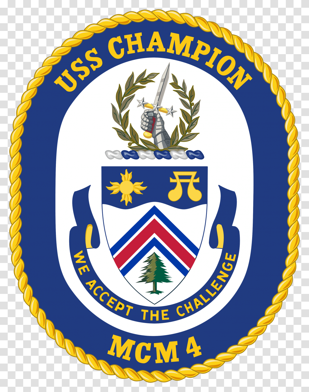 Uss Champion Mcm Crest, Logo, Trademark, Emblem Transparent Png