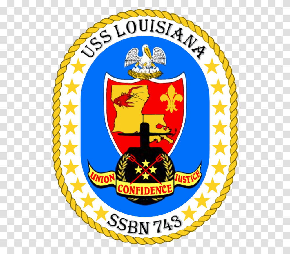 Uss Louisiana Ssbn 743 Logo, Trademark, Badge, Emblem Transparent Png