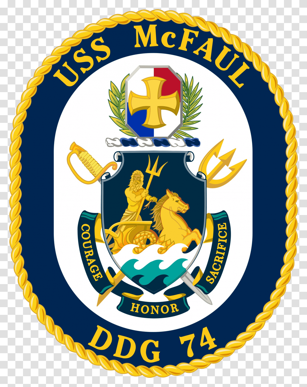 Uss Mcfaul Ddg 74 Crest Uss Cowpens Cg 63 Crest, Logo, Trademark, Badge Transparent Png