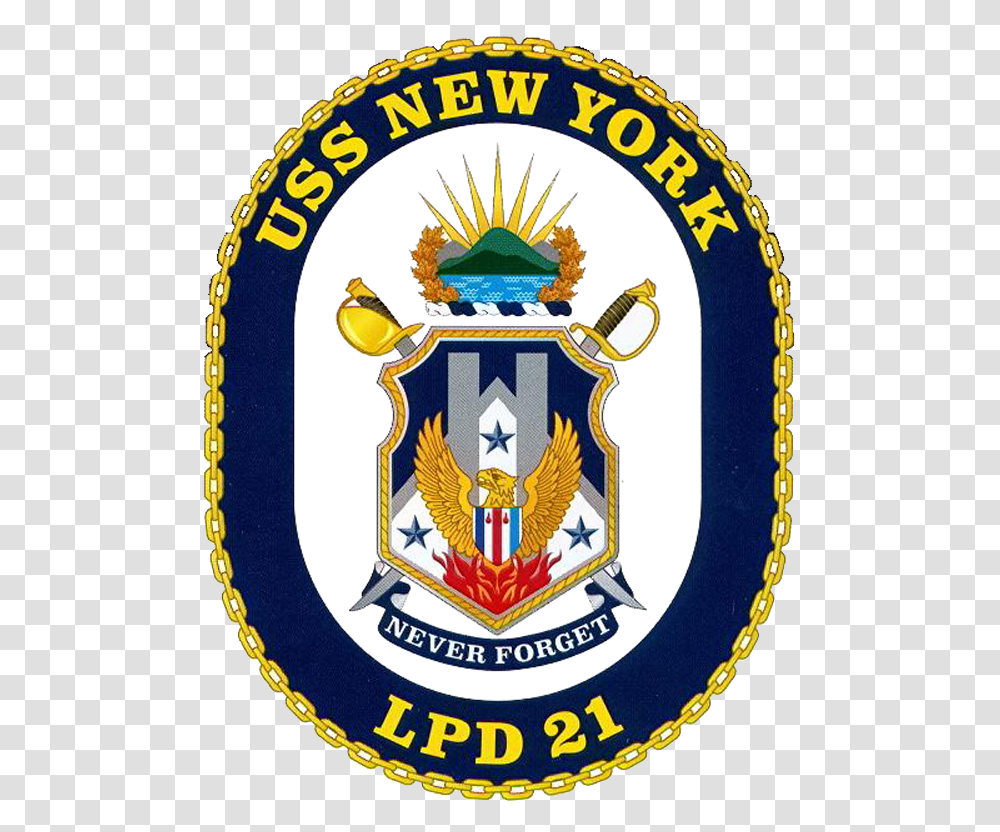 Uss New York Coa, Logo, Trademark, Badge Transparent Png
