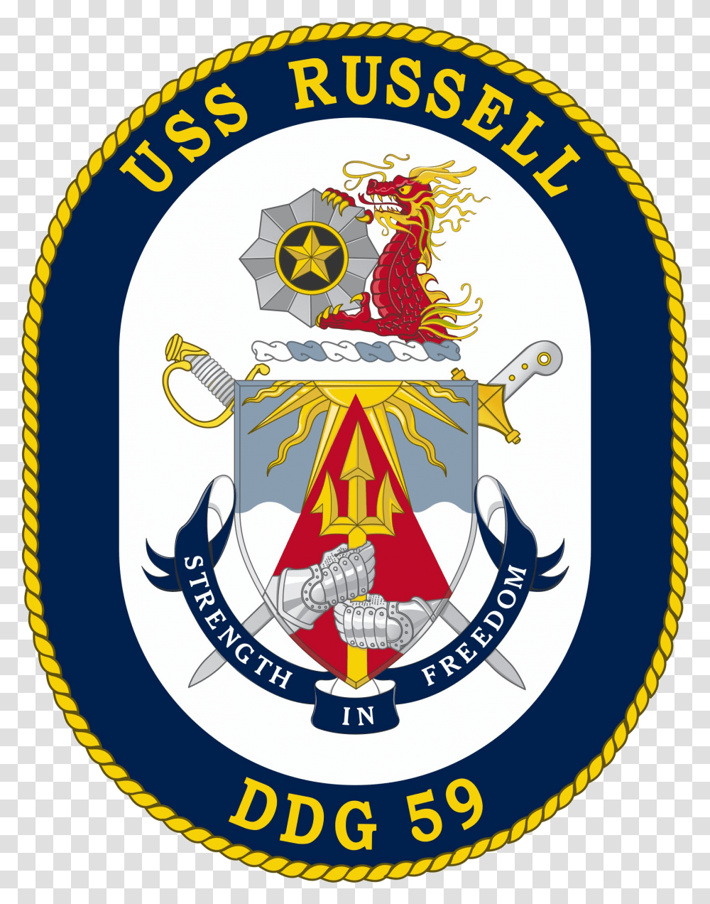 Uss Russell Ddg 59 Crest Thomas Hudner Ddg, Logo, Trademark, Emblem Transparent Png