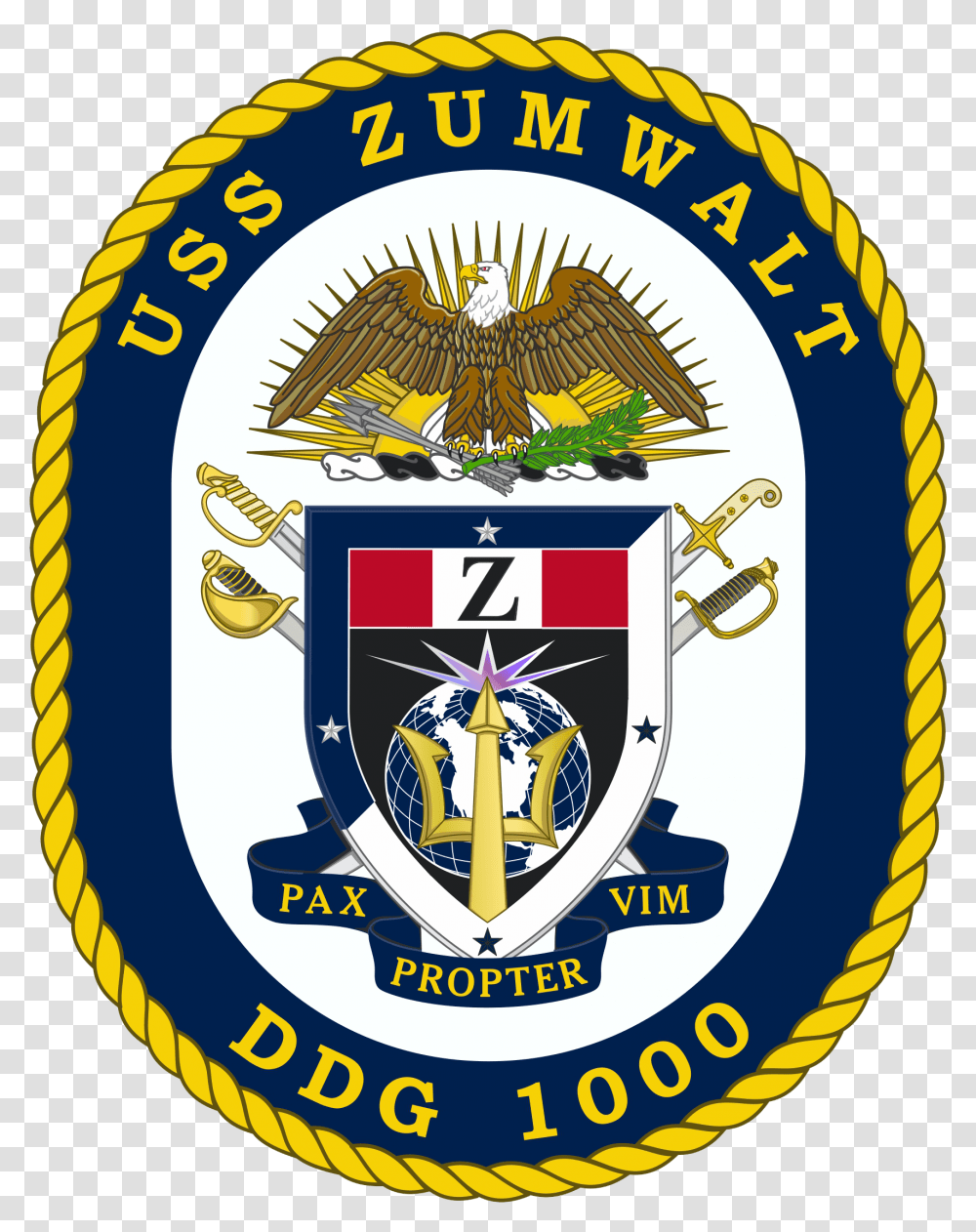 Uss Zumwalt Ddg 1000 Crest, Logo, Trademark, Emblem Transparent Png