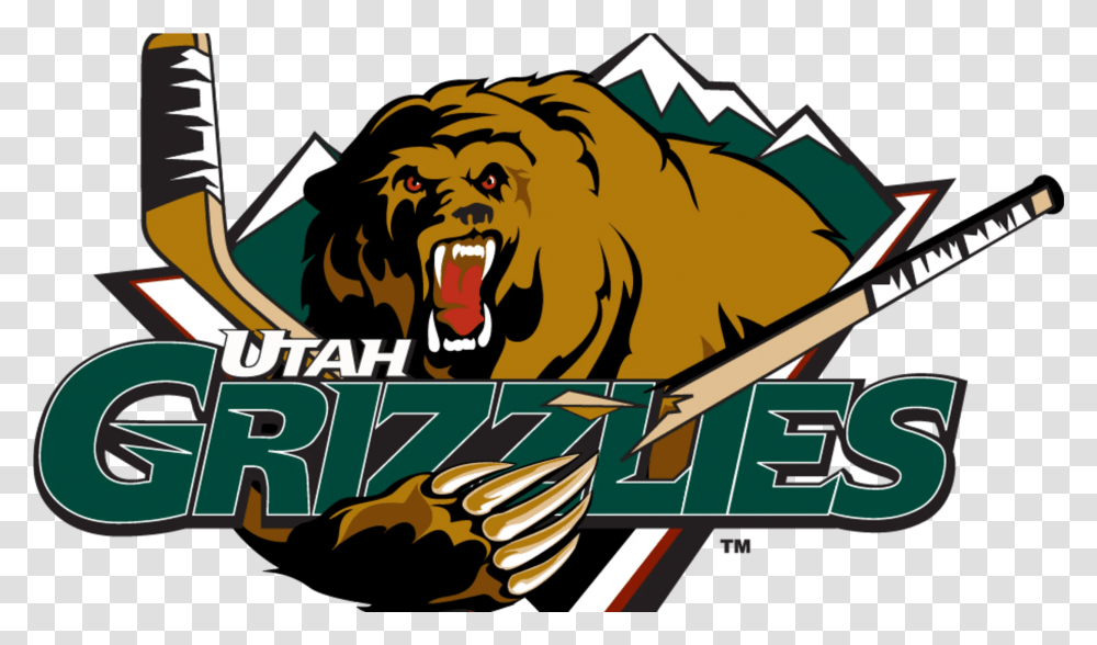 Utah Grizzlies Announce Affiliation With Colorado Avalanche Utah Grizzlies Logo, Wildlife, Animal, Mammal, Lion Transparent Png