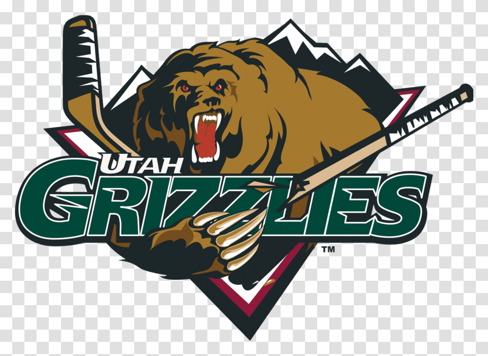 Utah Grizzlies Logo And Symbol Meaning Utah Grizzlies Hockey Logo, Wildlife, Animal, Mammal, Lion Transparent Png
