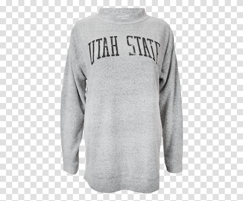 Utah State Ladies Turtleneck Sweater Light Gray Long Sleeved T Shirt, Apparel, Sweatshirt, Hoodie Transparent Png