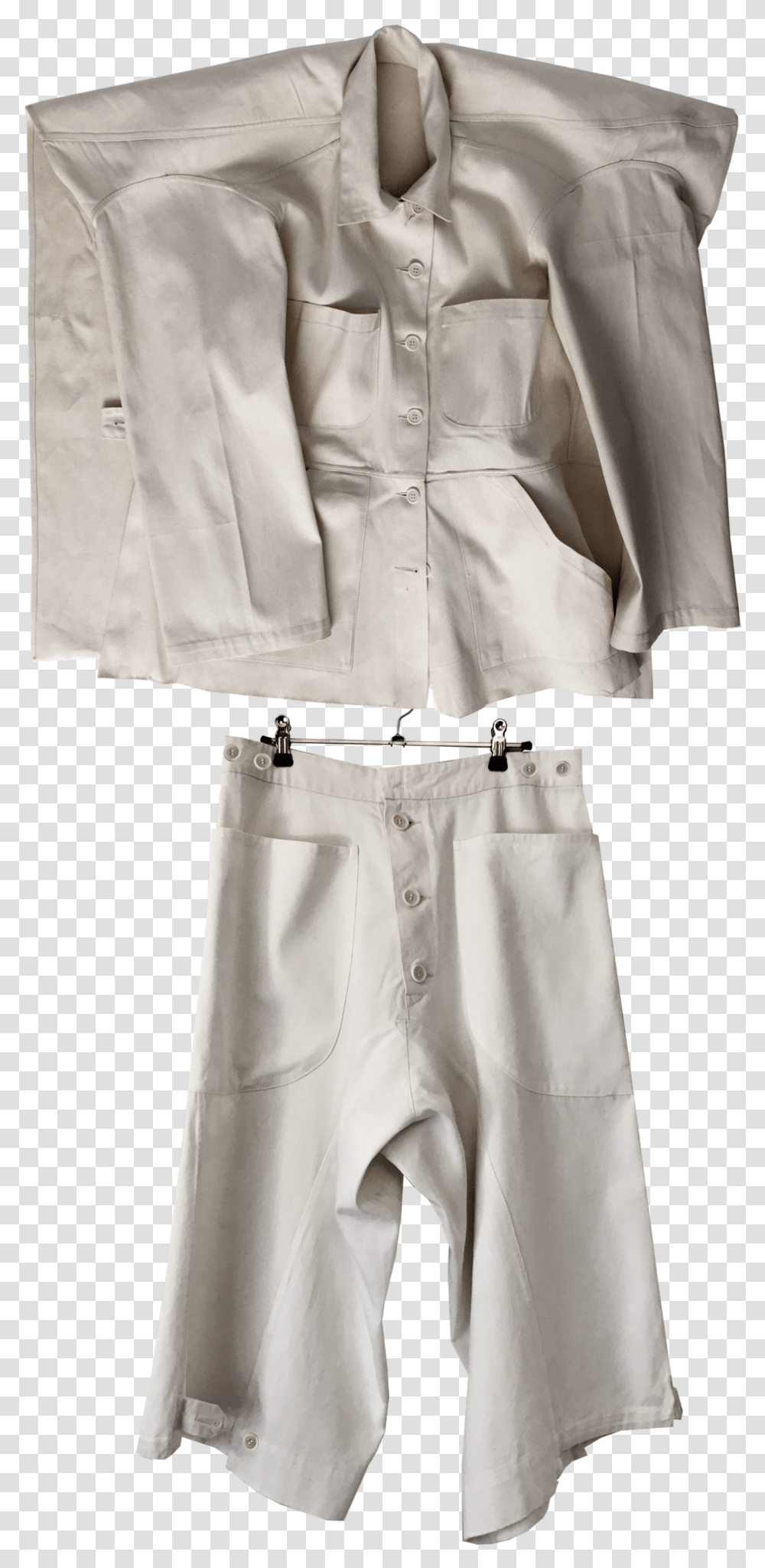 Utility Flat Jacket Ampamp One Piece Garment, Shorts, Apparel, Person Transparent Png