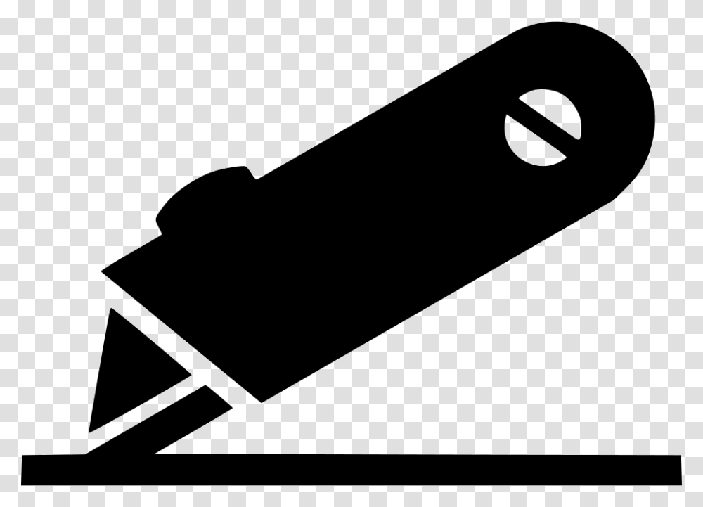 Utility Knife Cutting Illustration, Tool, Silhouette Transparent Png