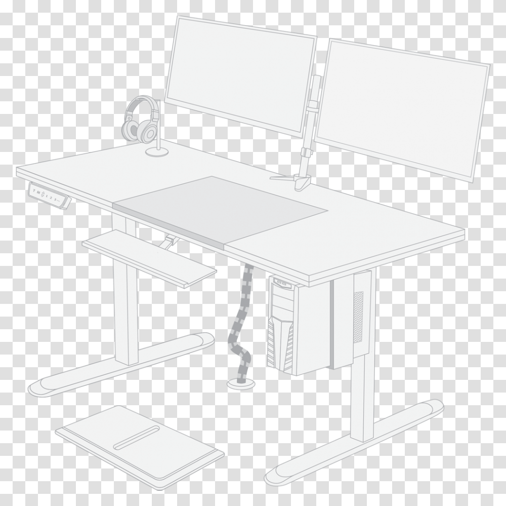 Uvi Desk Accessories Sketch Computer Desk, Furniture, Tabletop, Dining Table, Chair Transparent Png