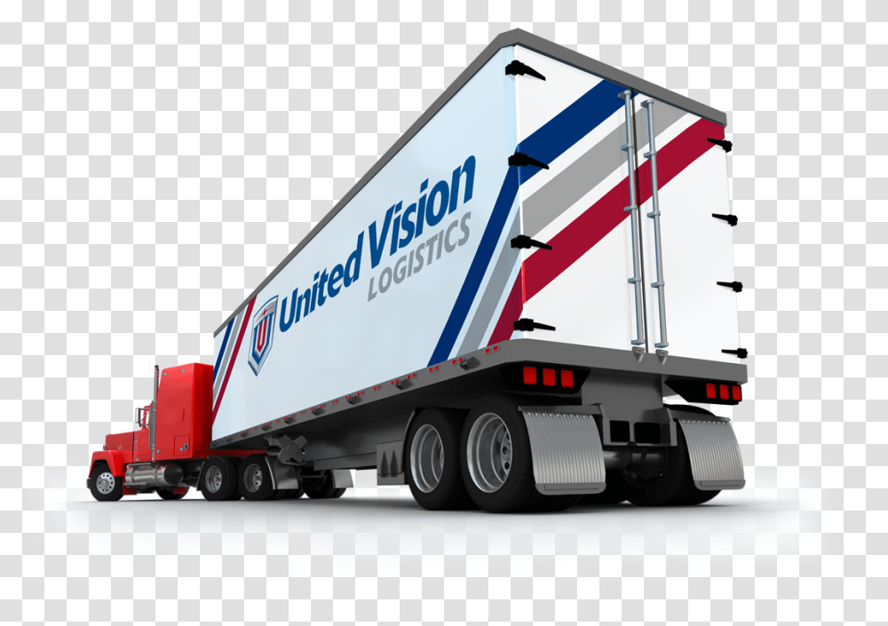 Uvl Model Truck Mock Up Back View Red 18 Wheeler Back View, Vehicle, Transportation, Trailer Truck, Tire Transparent Png