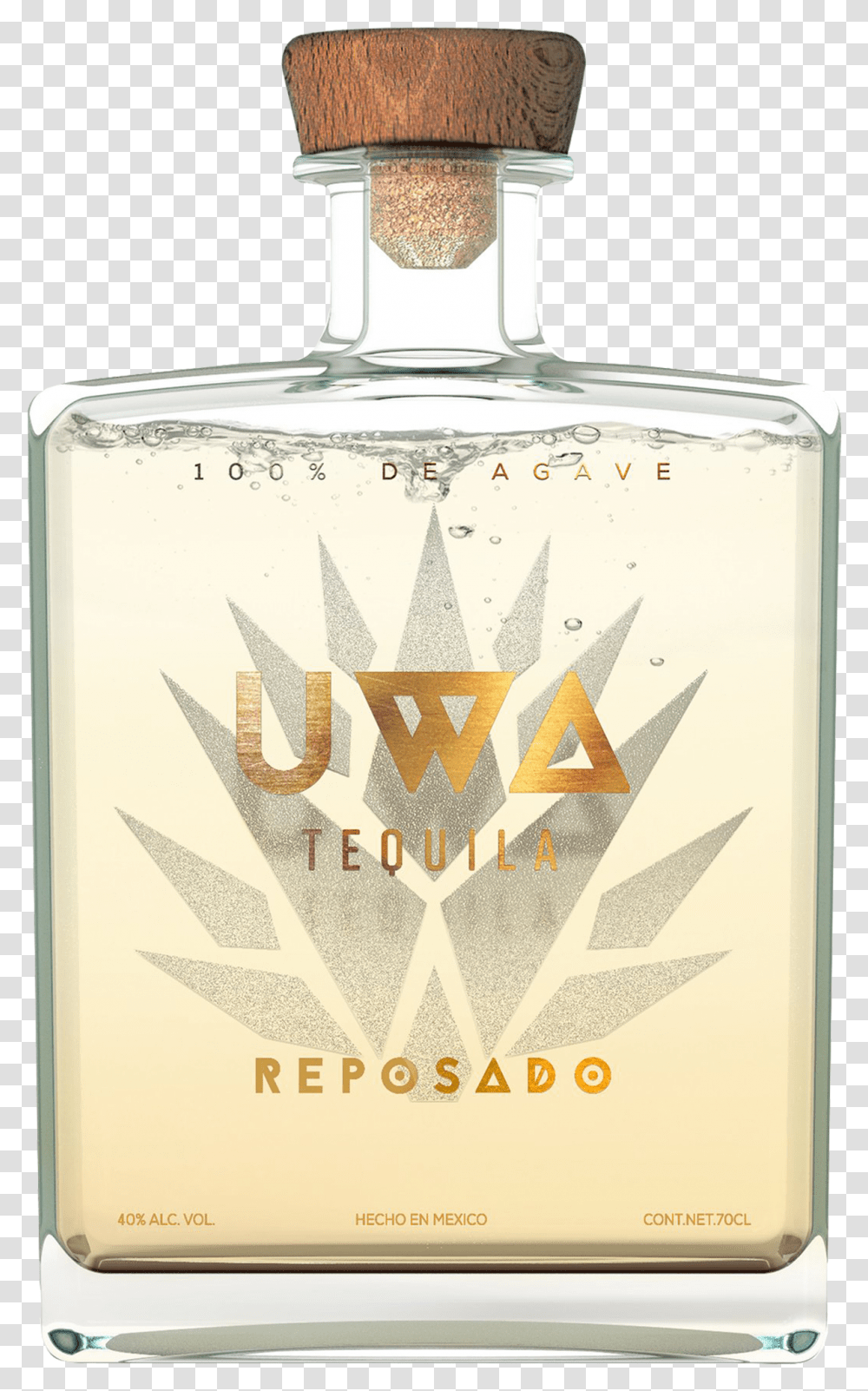 Uwa Tequila Reposado Glass Bottle, Cosmetics, Star Symbol, Logo Transparent Png