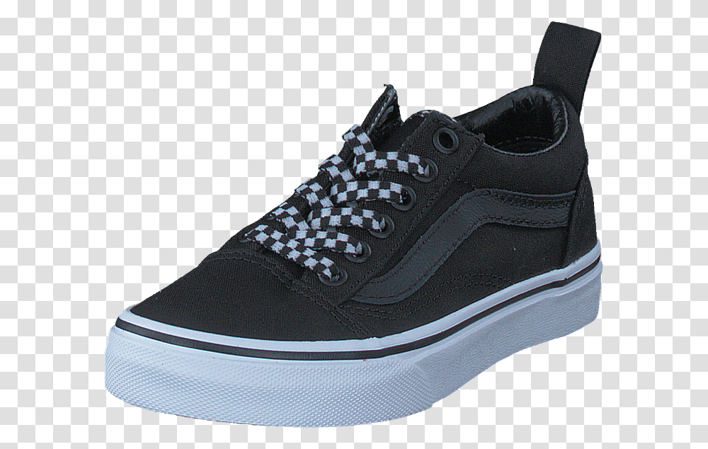 Uy Old Skool Elastic Lace Check Lace Blacktrue White Skate Shoe, Footwear, Apparel, Sneaker Transparent Png