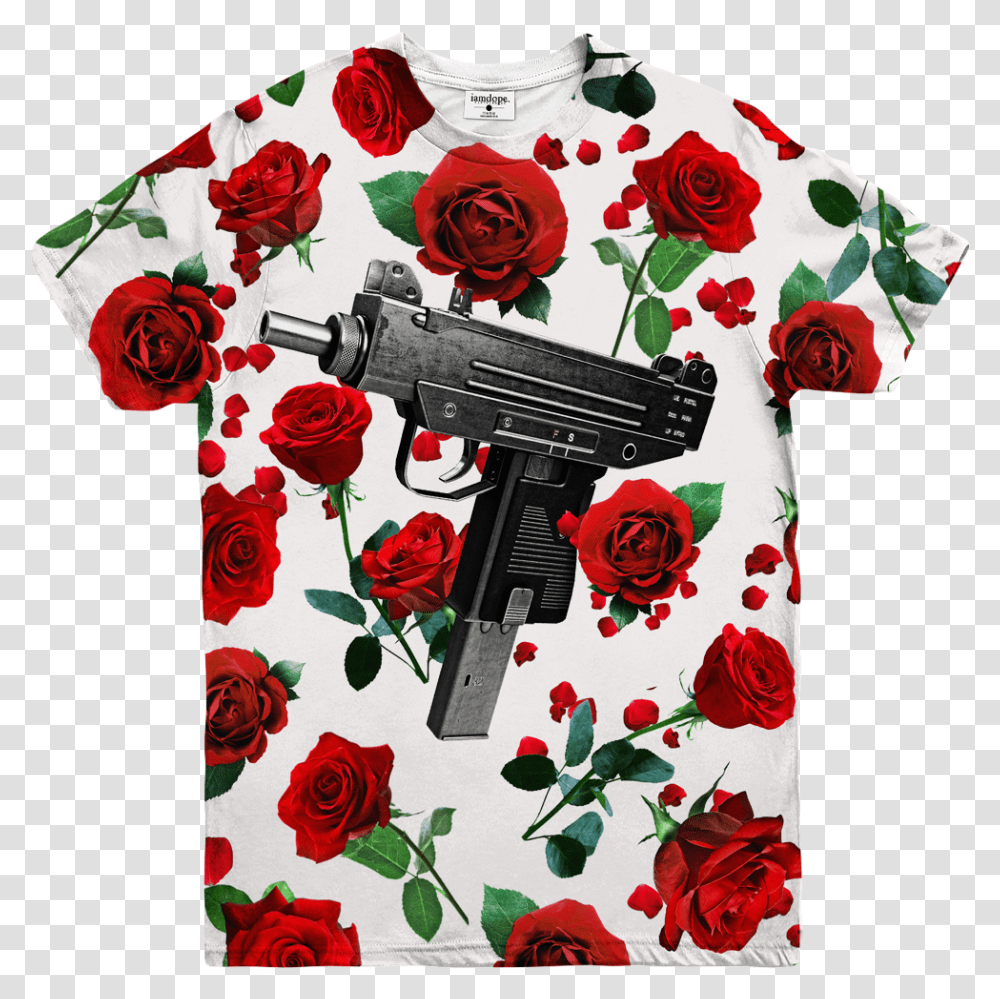 Uzi Love Tee Gun Barrel, Clothing, Apparel, Rose, Flower Transparent Png