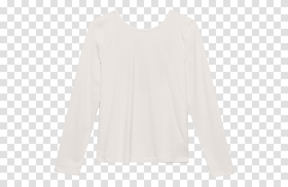 V Back Longsleeve Pastel Beige White Long Sleeve Shirt Clip Art, Apparel, Person, Human Transparent Png
