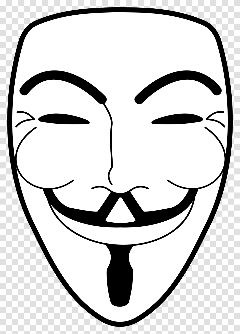 V For Vendetta Mask, Label, Stencil, Head Transparent Png