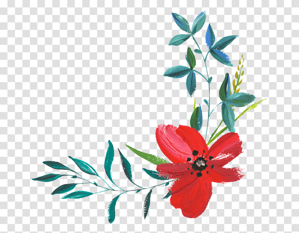 V Image Vector Watercolor Painting Red, Plant, Floral Design, Pattern Transparent Png