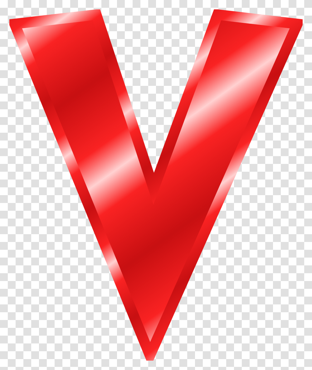 V Letter Pic Big Red Letters V, Triangle, Heart Transparent Png