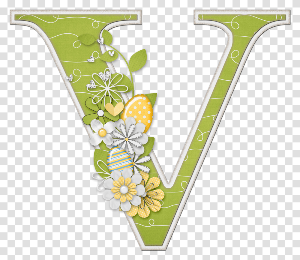 V Name Hd, Floral Design, Pattern Transparent Png