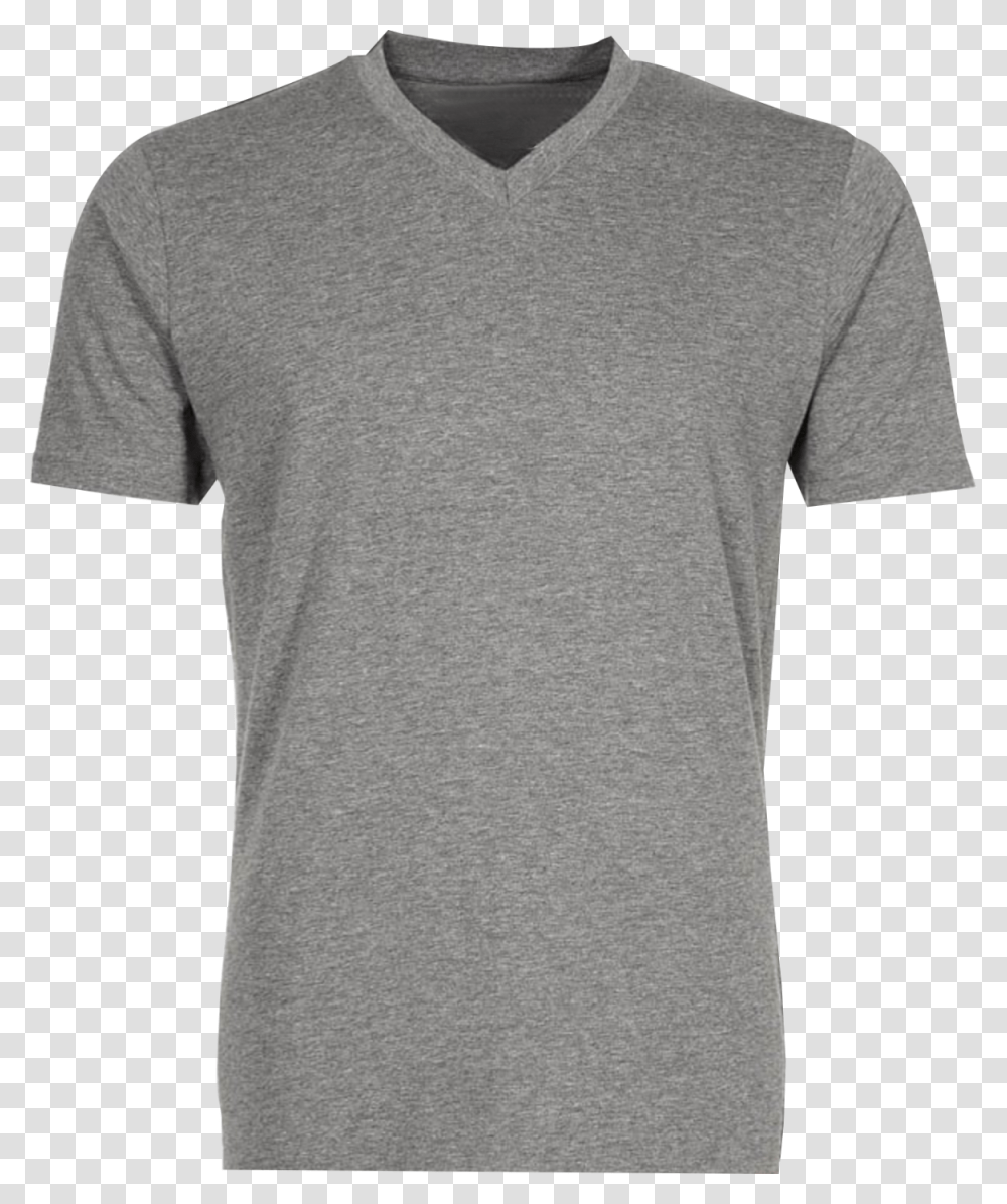 V Neck T Shirt Gray V Neck T Shirt, Apparel, T-Shirt, Sleeve Transparent Png