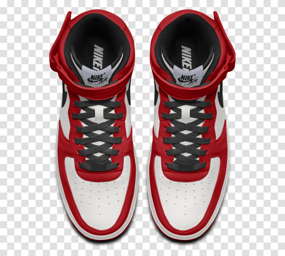 V4 Nike Boys Air Force 1 Mid Red, Apparel, Shoe, Footwear Transparent Png