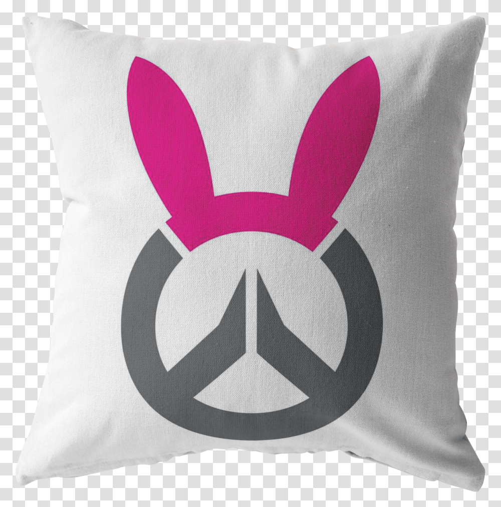 Va Bunny Logo Pillow Overwatch Logo Black And White, Cushion, Rug Transparent Png