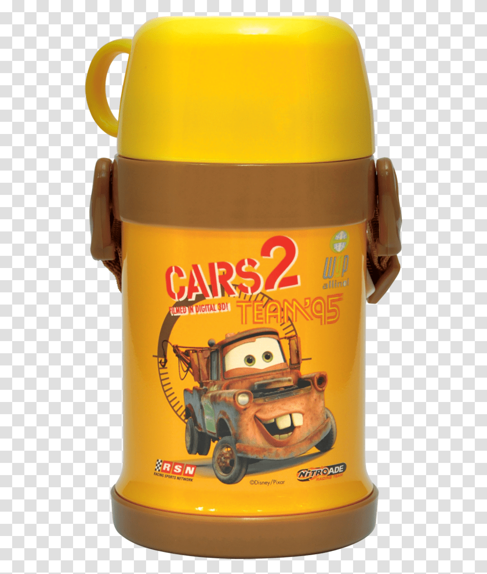 Vaca Disney Cars 400ml Vacuum Student Jug Yellow Dycar Toy Vehicle, Helmet, Clothing, Wheel, Machine Transparent Png