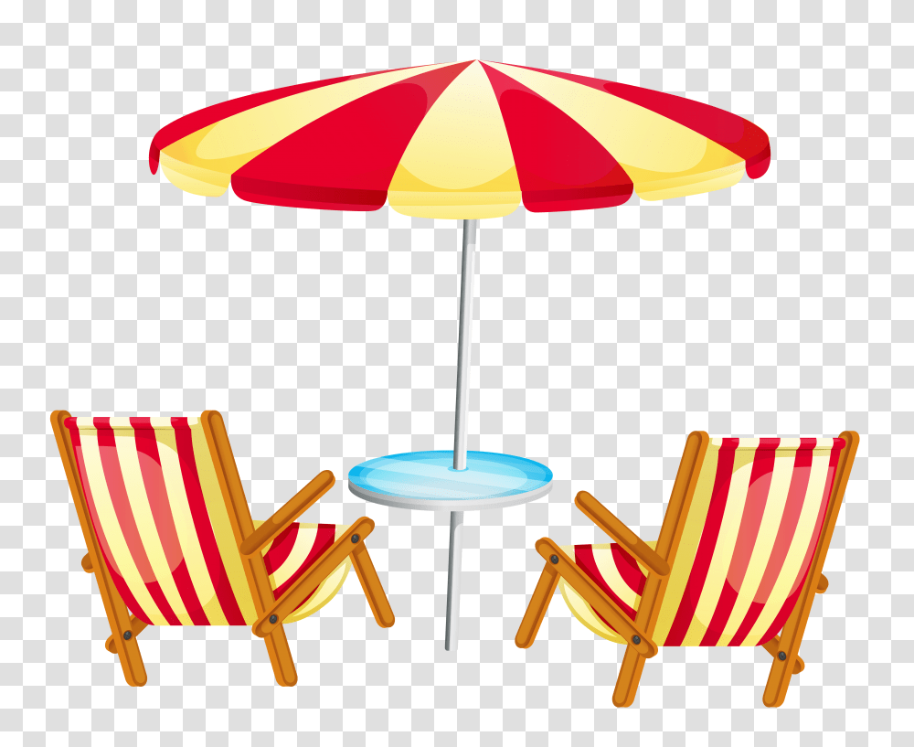 Пляжный зонтик и лежак