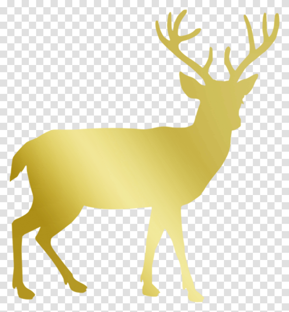 Vacation Gold Deer Stag Reindeer Christmas Deer Silhouette, Elk, Wildlife, Mammal, Animal Transparent Png