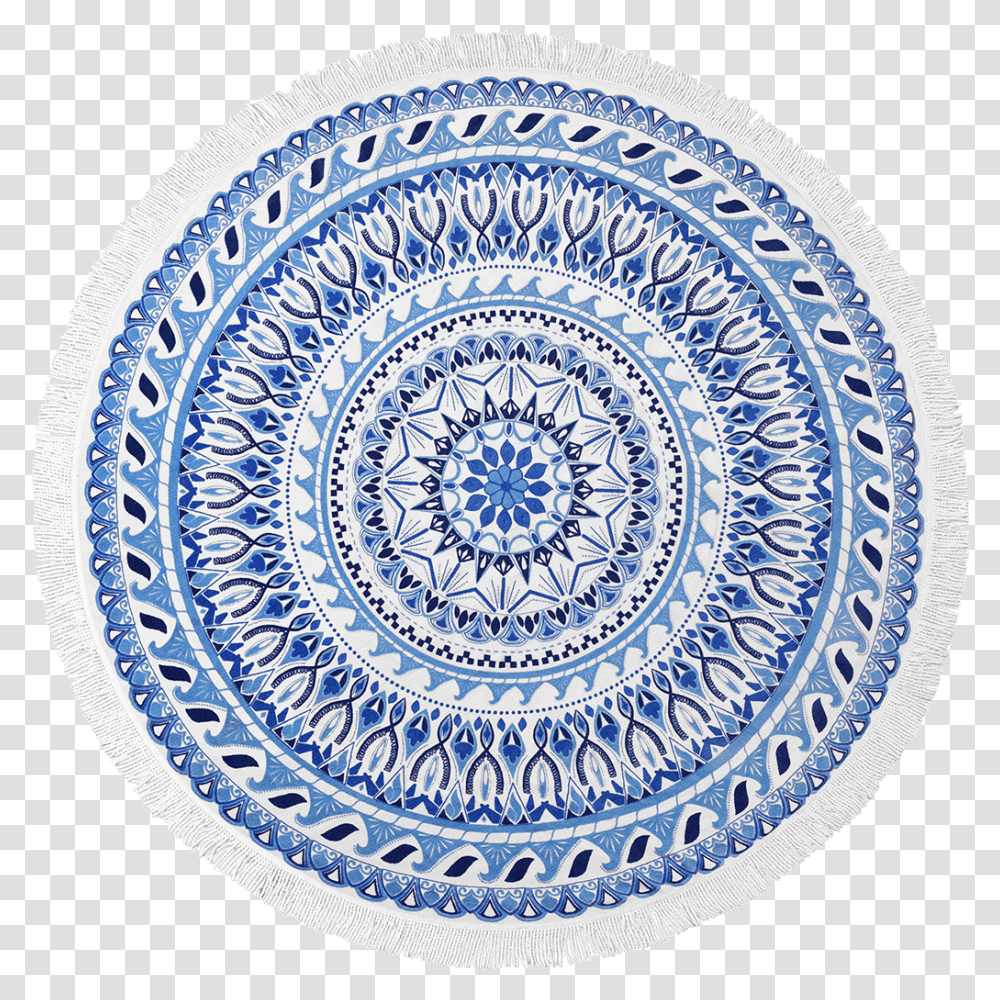 Vagabond Round Beach Towel In Blue And White By Vagabond 787 Degree Wheel, Rug Transparent Png
