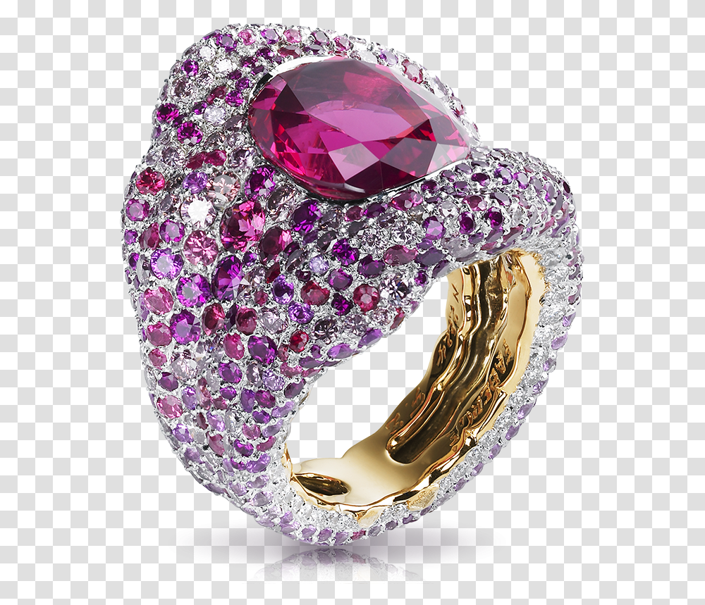Vagabonde Drape Rose Ring Features 728 Stones Including, Accessories, Accessory, Jewelry, Amethyst Transparent Png