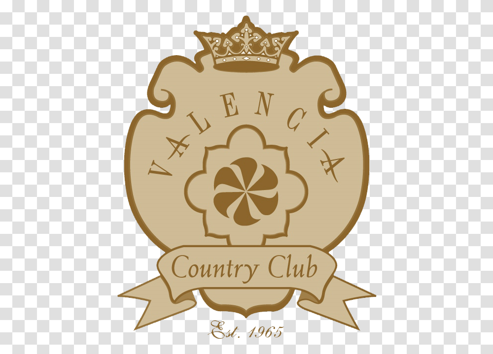 Valencia Country Club Logo, Label, Bronze, Gold Transparent Png