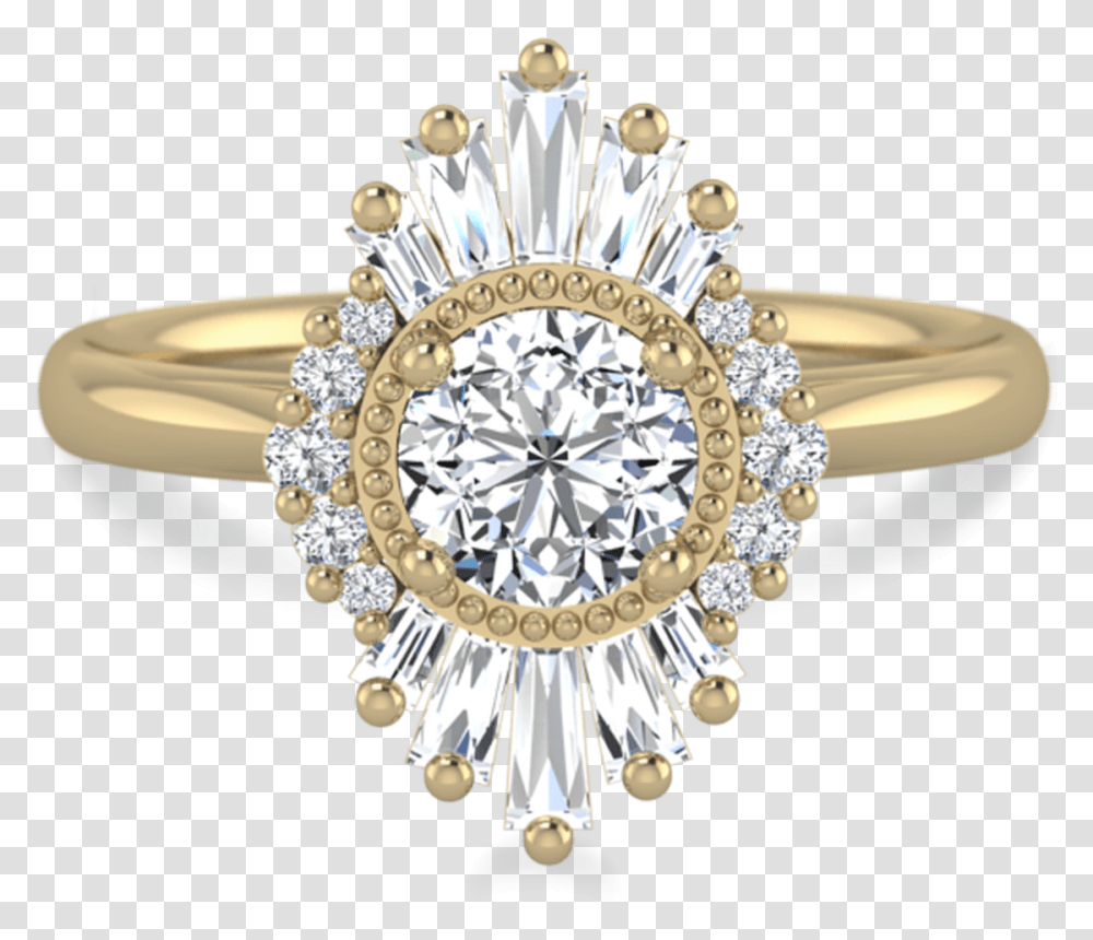 Valentina Diamond Baguette Halo Ring Ring, Accessories, Accessory, Jewelry, Gemstone Transparent Png