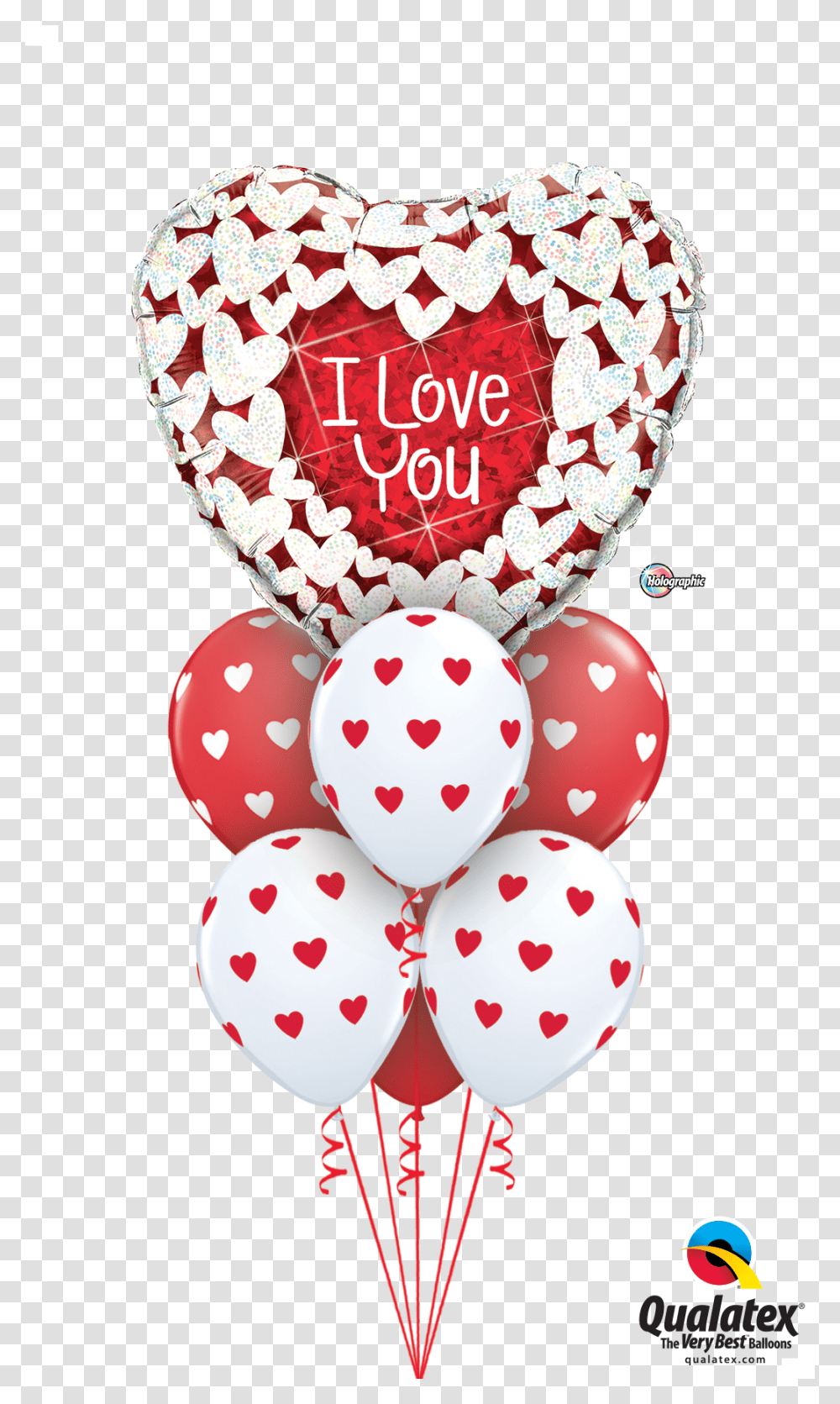Valentine Balloons In Spanish, Texture, Polka Dot, Heart Transparent Png